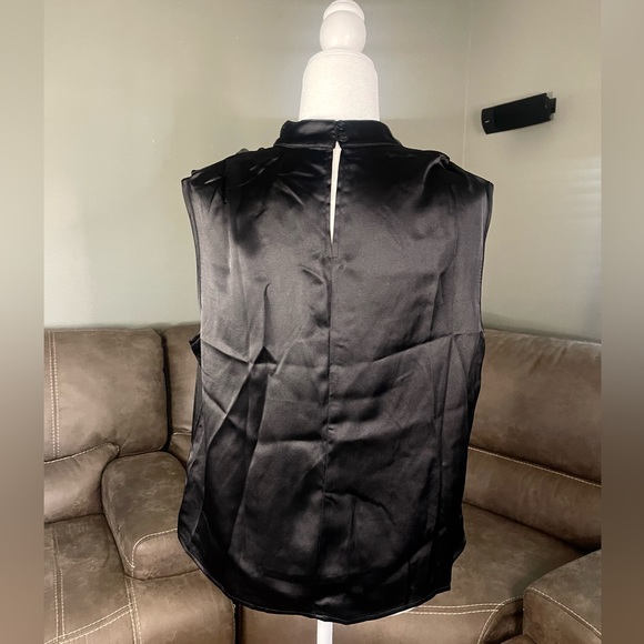 🔥HOT🔥NWT Rachel Zoe Black Satin Mock Drape Neck Top Sz XL - Picture 9 of 13